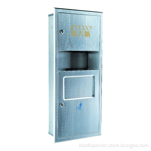 ITAX X-3363 304S.S. Two IN One Combination paper towel dispenser